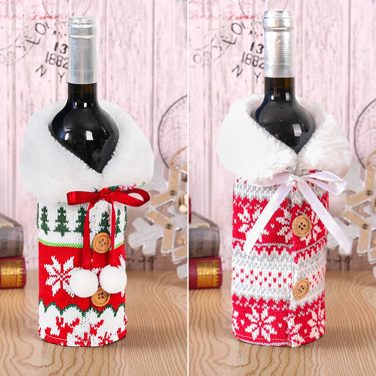 Festive Christmas Wine Cover